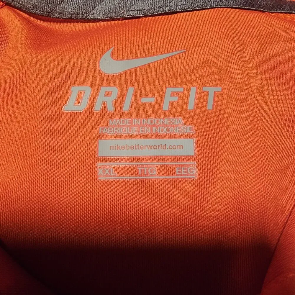Nike Dri Fit Clemson Tigers XXL Orange Polo Paw Blue Swoosh